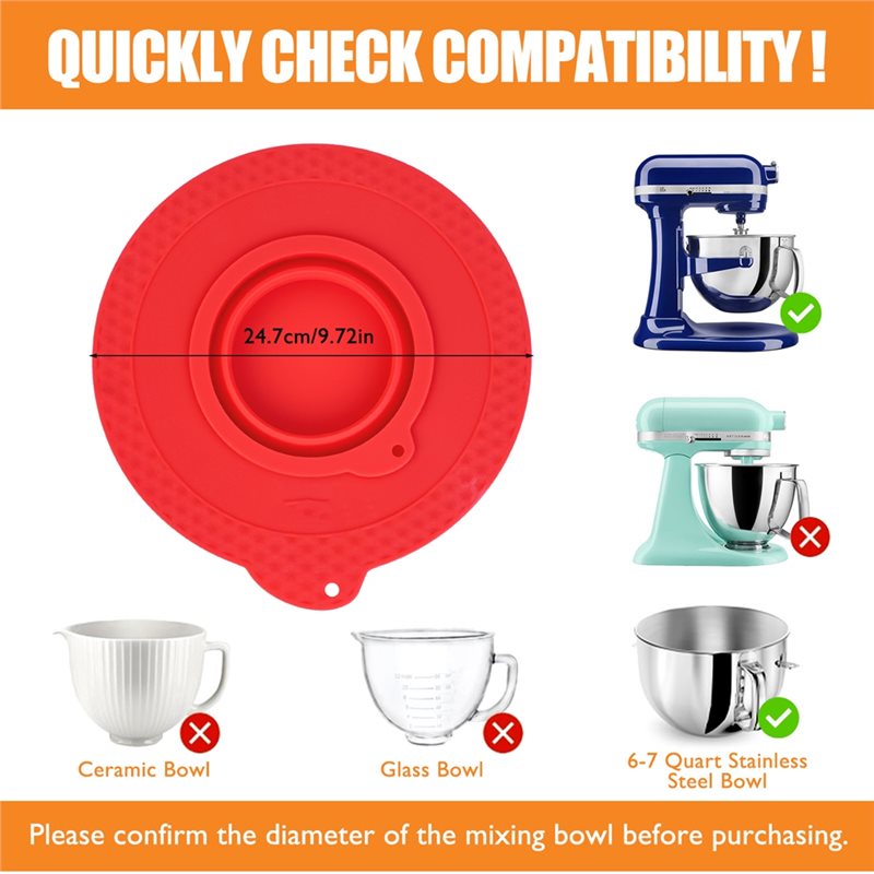 Stand Mixer Bowl - Cubierta de silicona AD24 para tazón