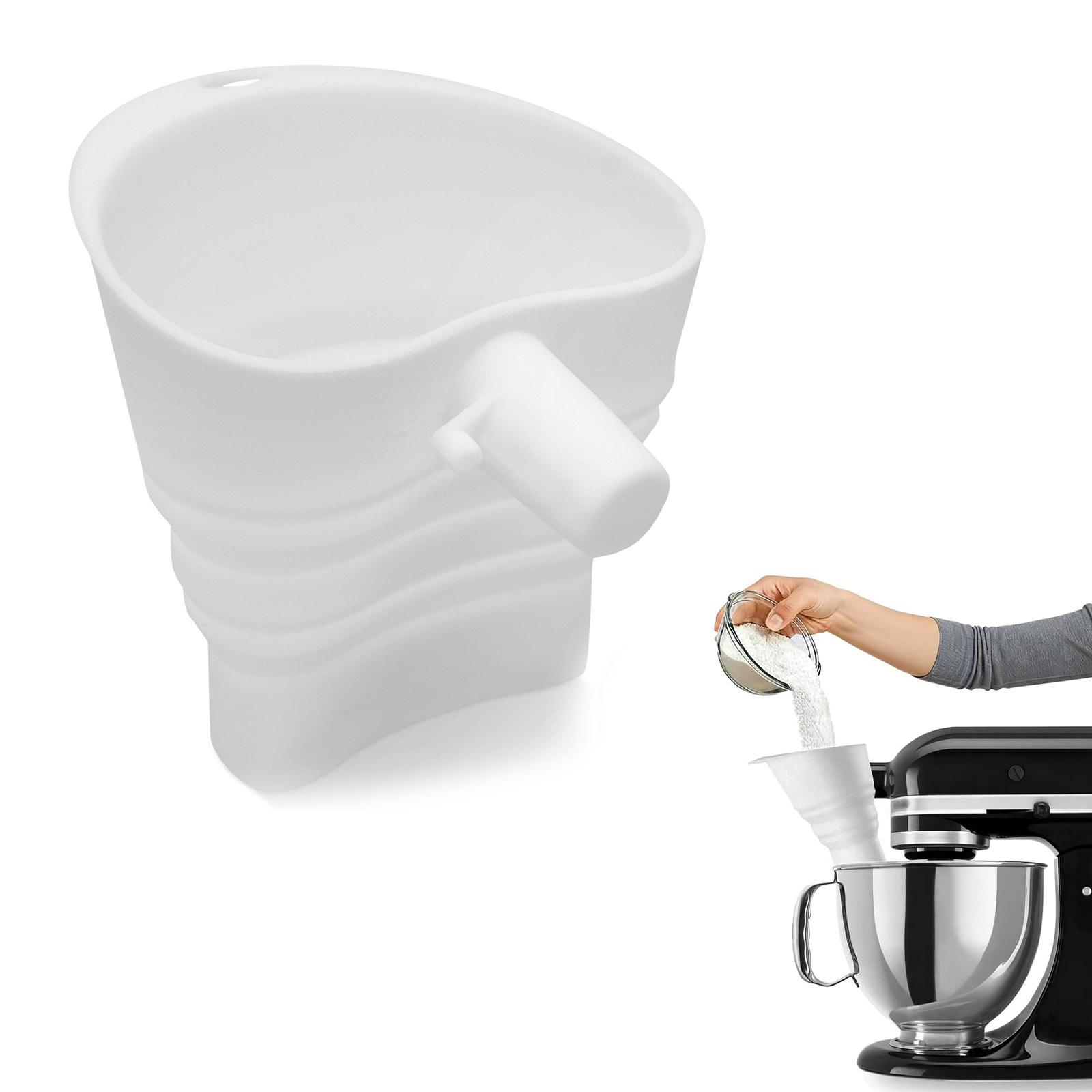 Kitchen Baking Aid - Embudo de harina de silicona para