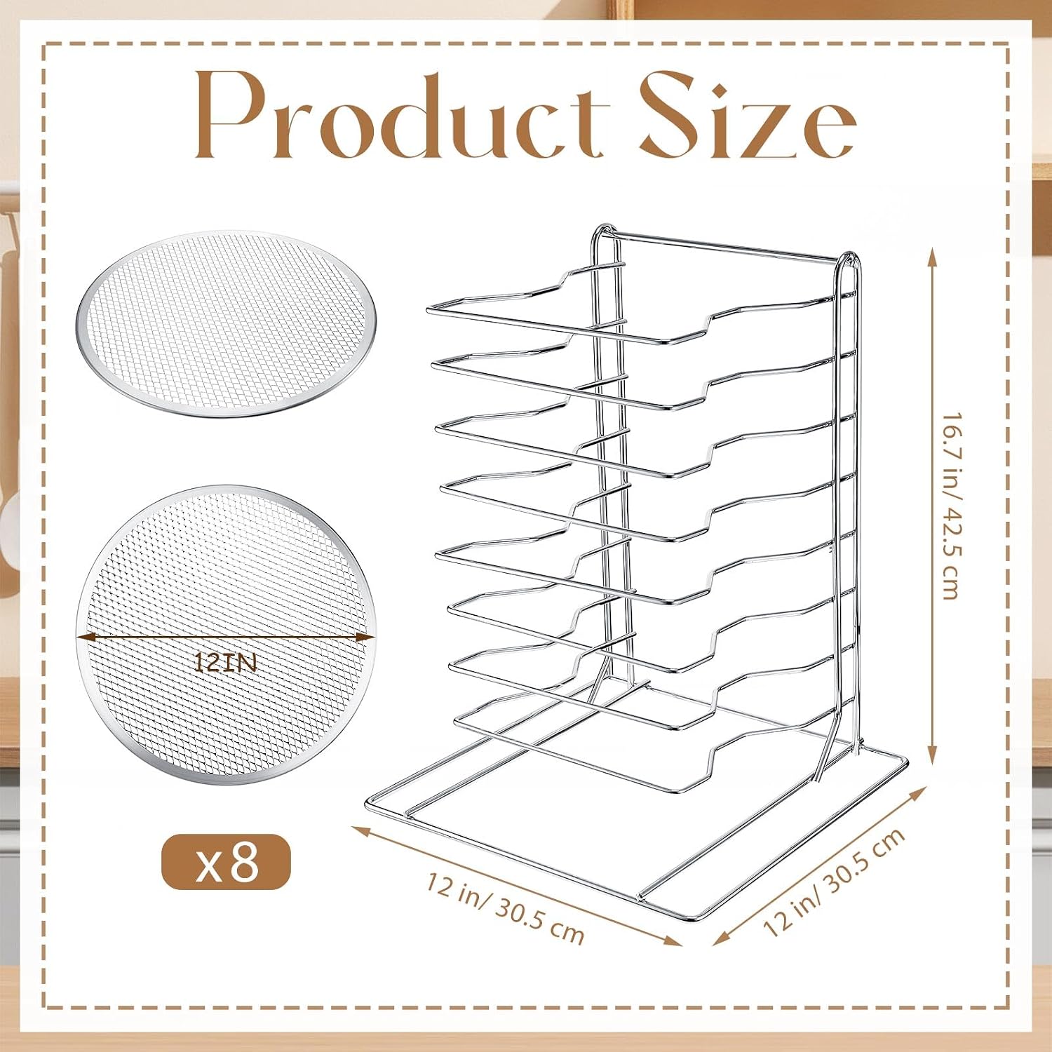 Estante para pizzas de 8 nivel - Kitchen Baking Rack reseña y precio
