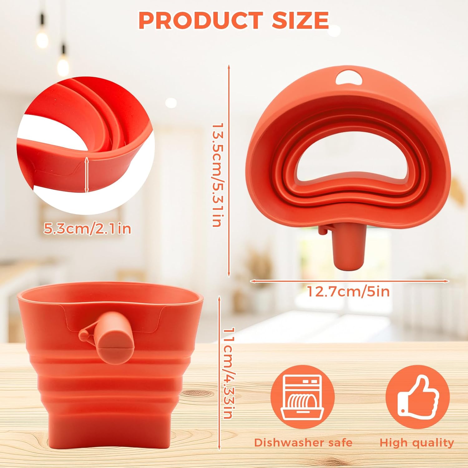 Embudo de Silicona de Grado Al - Kitchen Baking Aid reseña y precio