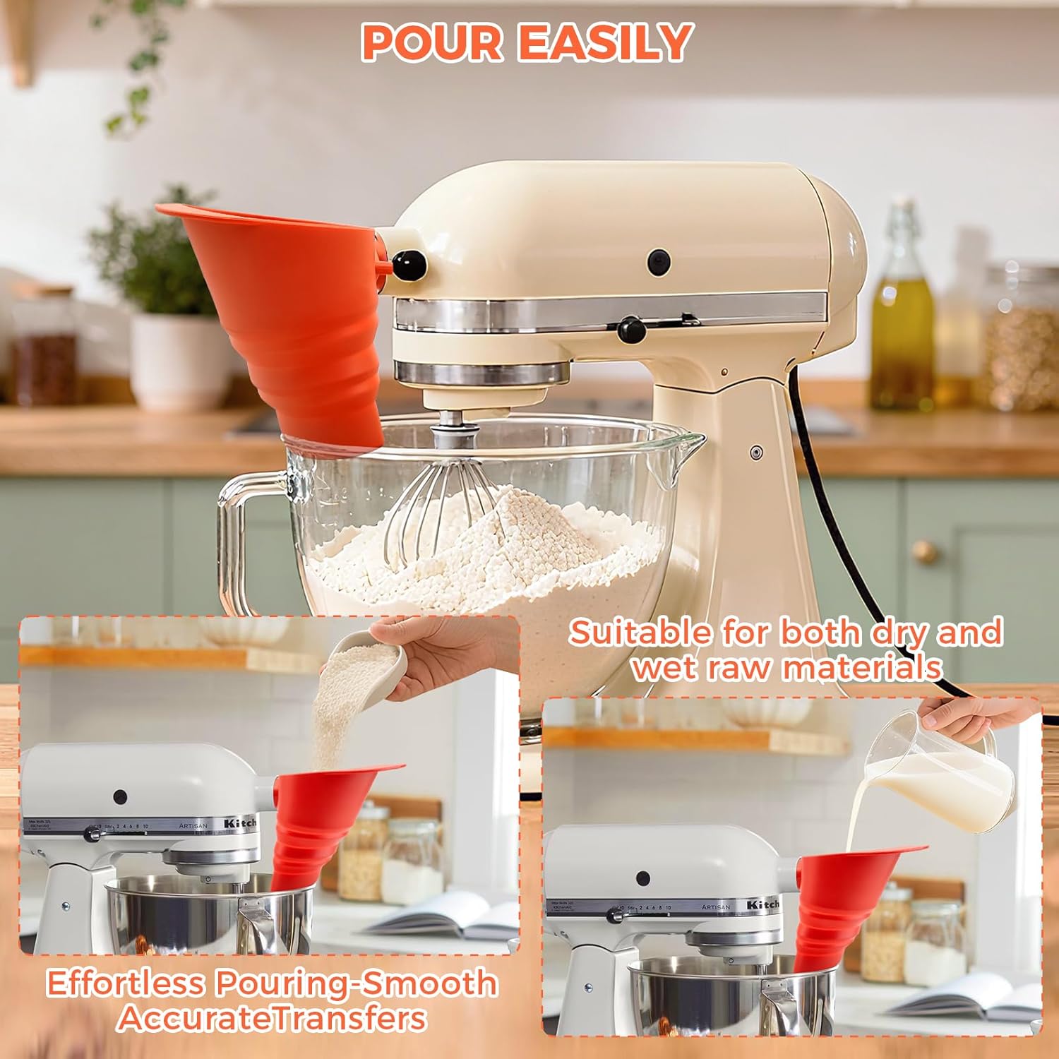Embudo de Silicona de Grado Al - Kitchen Baking Aid reseña y precio