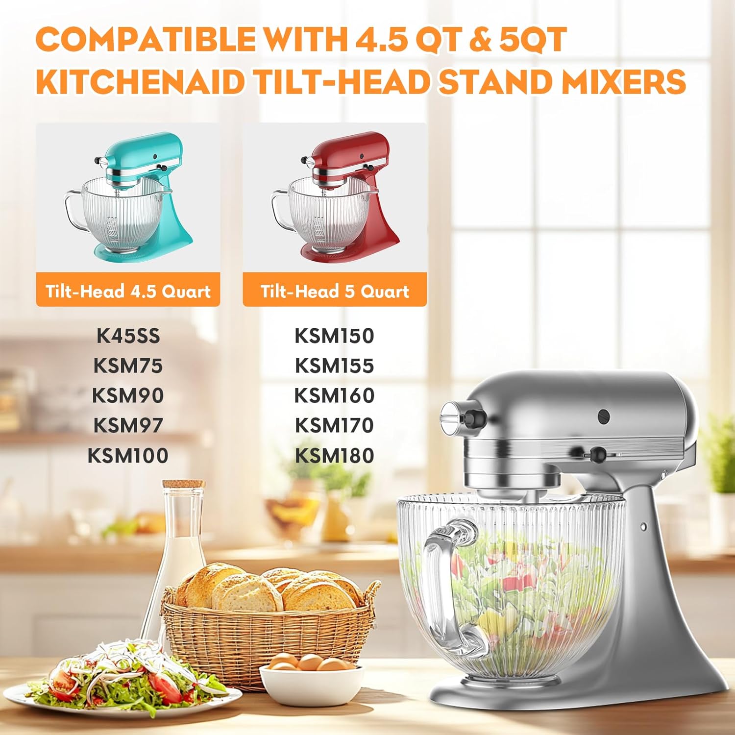 GVODE Cuenco de vidrio para ba - Stand Mixer Bowl reseña y precio