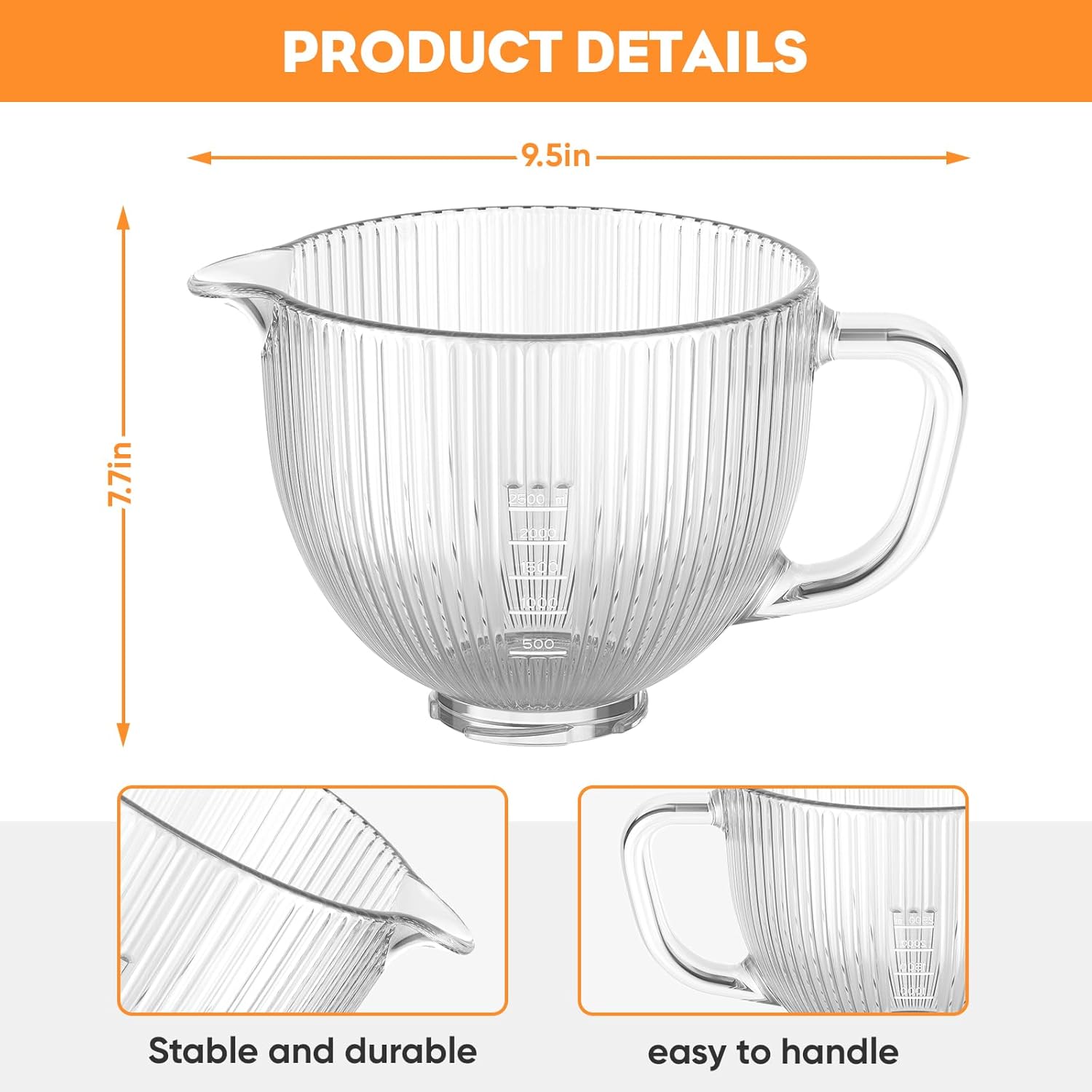 GVODE Cuenco de vidrio para ba - Stand Mixer Bowl reseña y precio