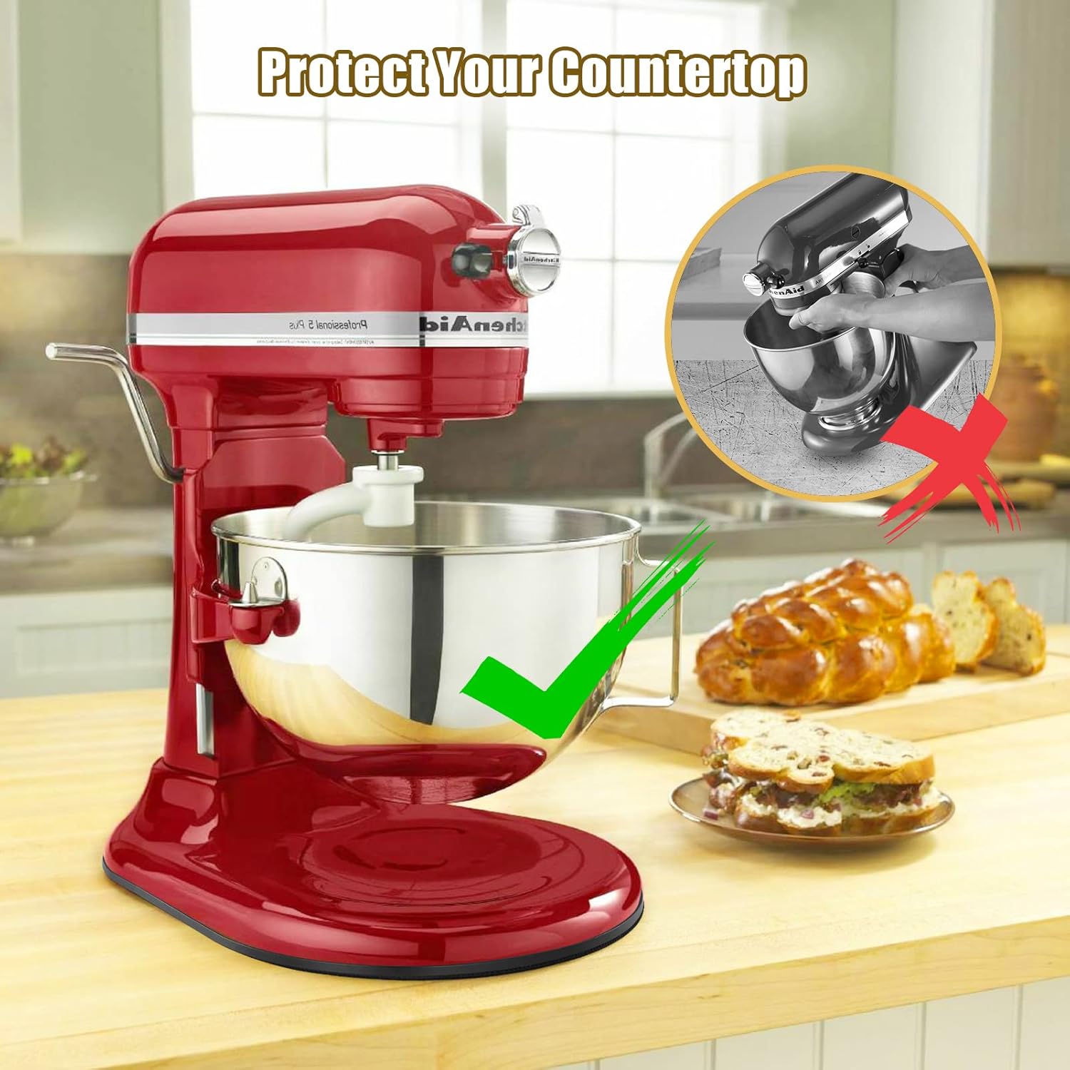 Alfombrilla deslizante para me - Stand Mixer Bowl reseña y precio