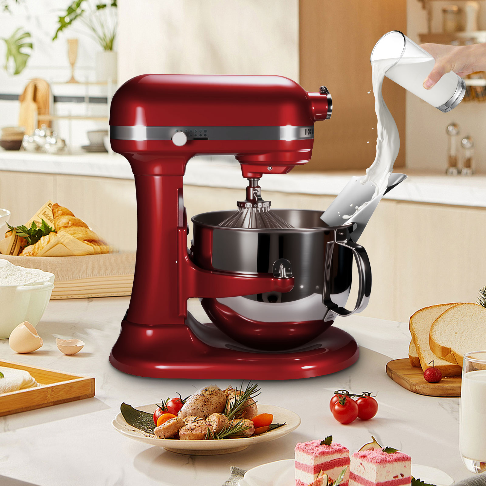 Protector basculante de acero  - Stand Mixer Bowl reseña y precio