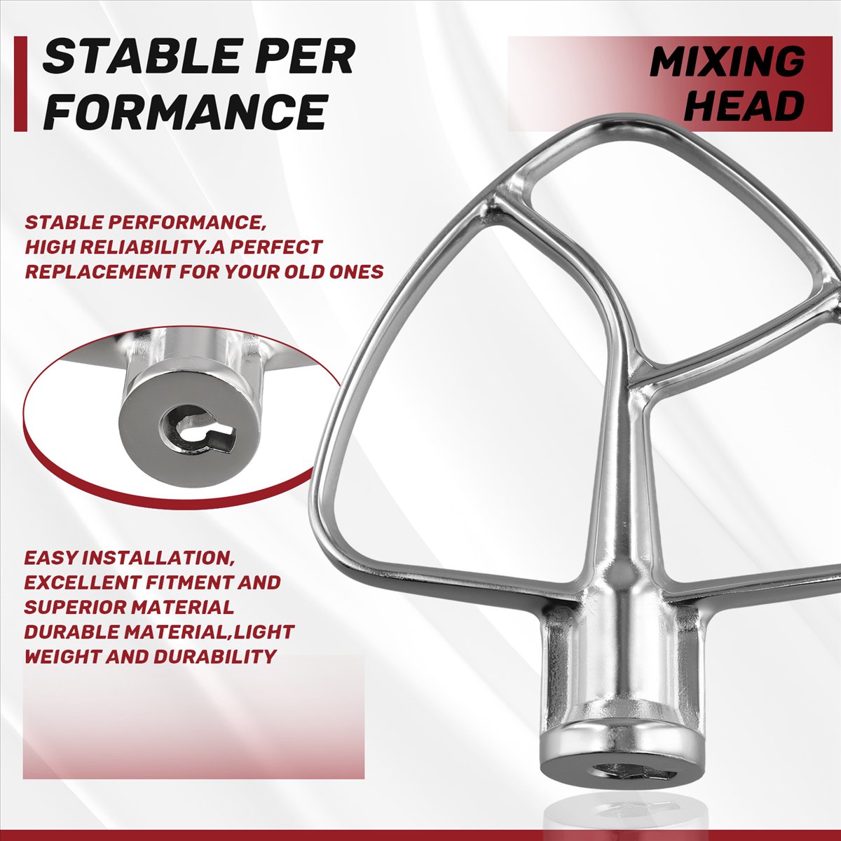 Batidor plano de acero inoxida - Kitchen Baking Aid reseña y precio