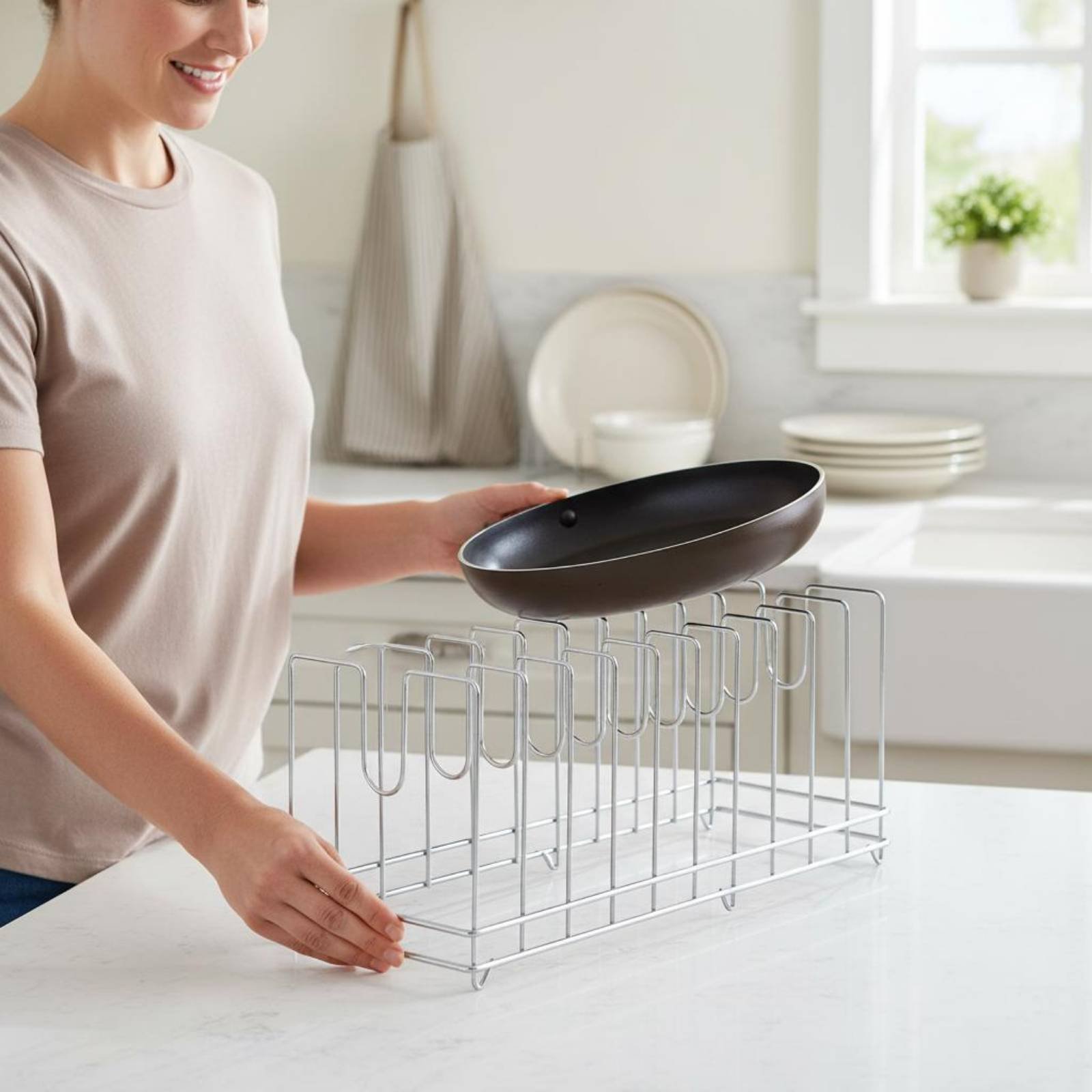Estante para Bandejas de Pizza - Kitchen Baking Pan Storage reseña y precio